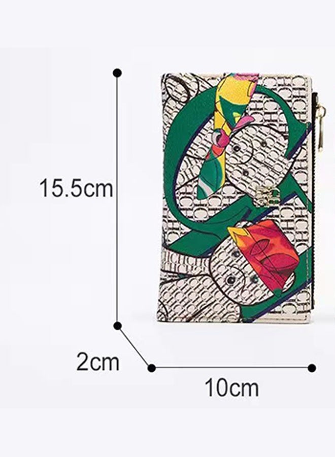CH CH CHCH Women's Cartoon Printing Long Wallet Retro Classic Wallet PVC Material Fashion Simple Large Capacity Bags - Image 3