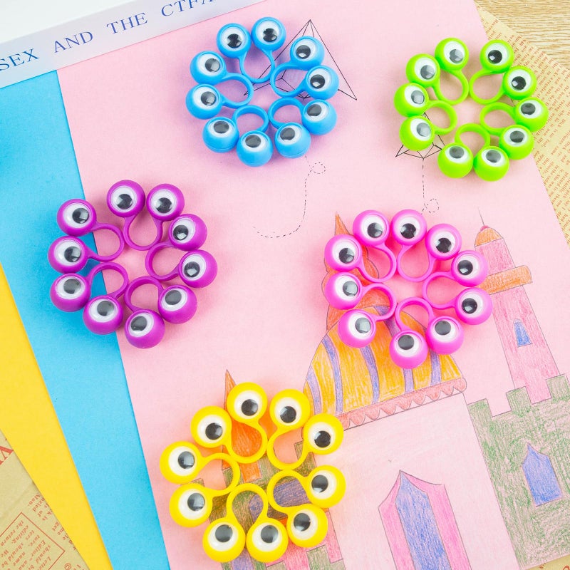 3 otters 48PCS Eyeball Rings Finger Puppet Eyes Monster Finger Wiggly Eyeball Googly Eye Rings for Kids Birthday Goodie Bag Stuffers Party Favors Classroom Rewards - Image 5