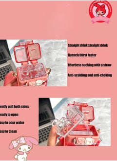 Sanrio Kawaii Water Bottle Dual Nozzle Cute Anime Design Portable Cup 520Ml (Melody)  - Image 3