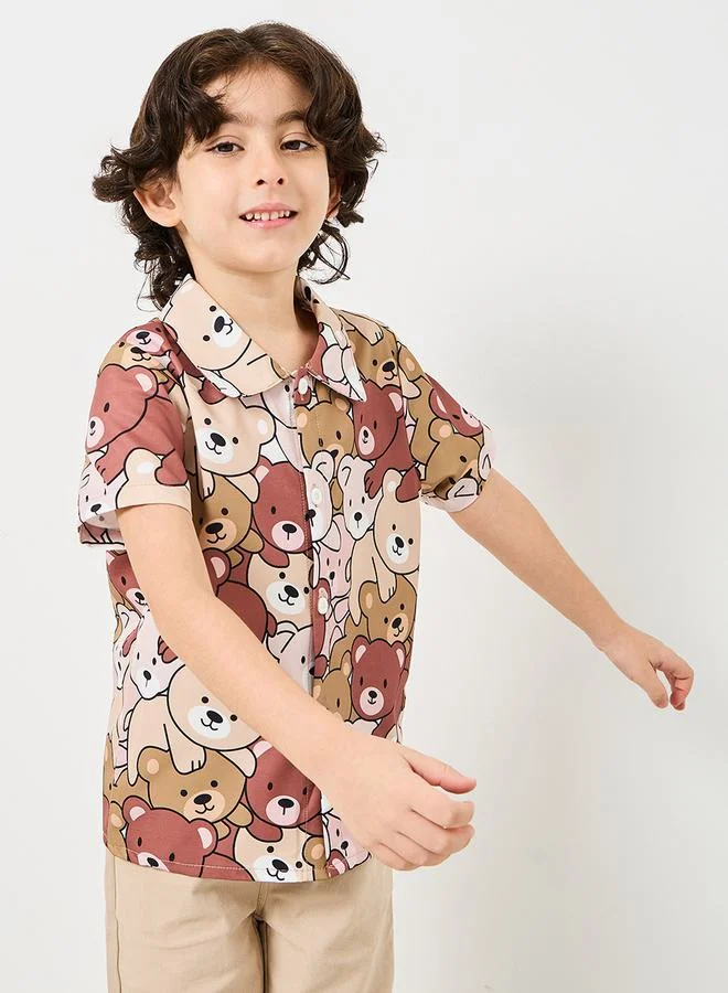 Styli Tear Graphic Print Regular Fit Shirt