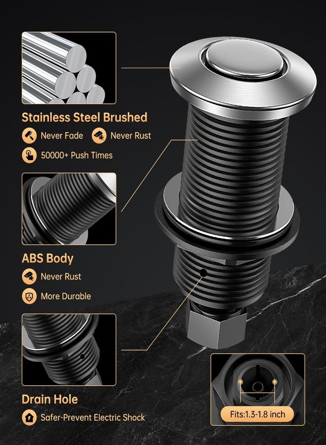 اليكتوب مجموعة مفتاح هواء مطاحن النفايات المُحسّنة من ELECTOP، مطحنة نفايات علوية مزودة بمفتاح تشغيل/إيقاف هواء مصقول من الفولاذ المقاوم للصدأ، قطع غيار لمطاحن نفايات الطعام، معتمدة من UL - Image 2
