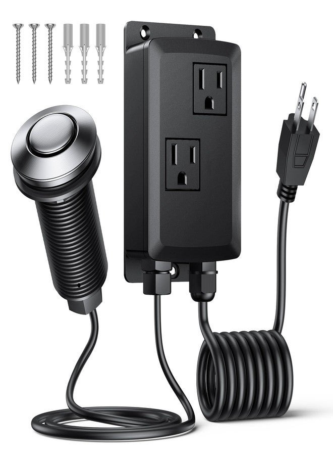 اليكتوب مجموعة مفتاح هواء مطاحن النفايات المُحسّنة من ELECTOP، مطحنة نفايات علوية مزودة بمفتاح تشغيل/إيقاف هواء مصقول من الفولاذ المقاوم للصدأ، قطع غيار لمطاحن نفايات الطعام، معتمدة من UL - Image 1