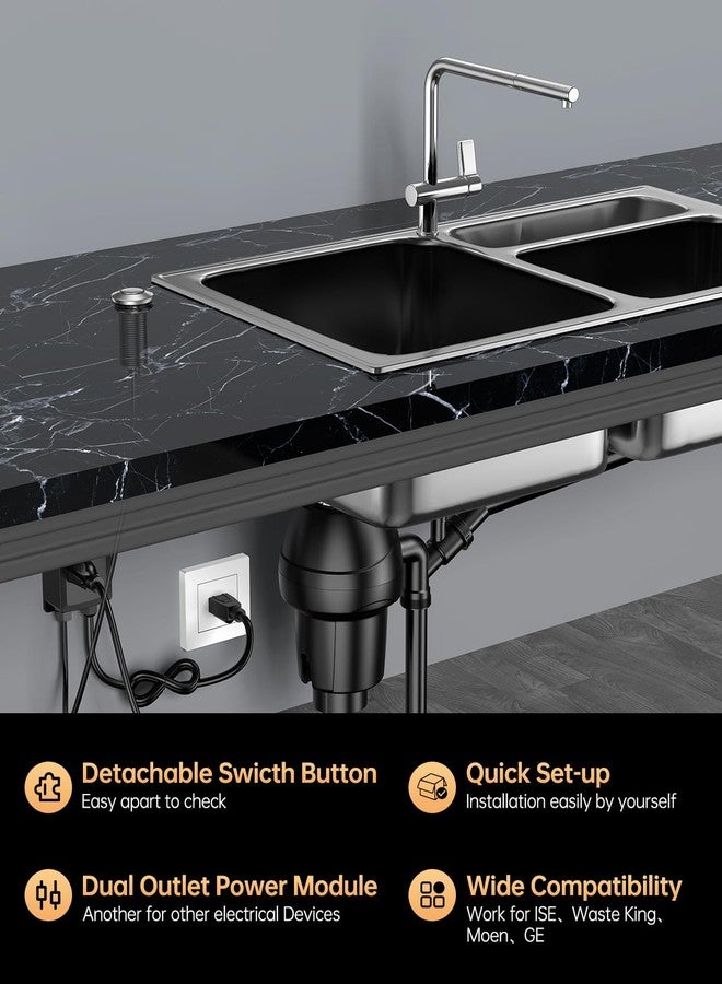 اليكتوب مجموعة مفتاح هواء مطاحن النفايات المُحسّنة من ELECTOP، مطحنة نفايات علوية مزودة بمفتاح تشغيل/إيقاف هواء مصقول من الفولاذ المقاوم للصدأ، قطع غيار لمطاحن نفايات الطعام، معتمدة من UL - Image 5