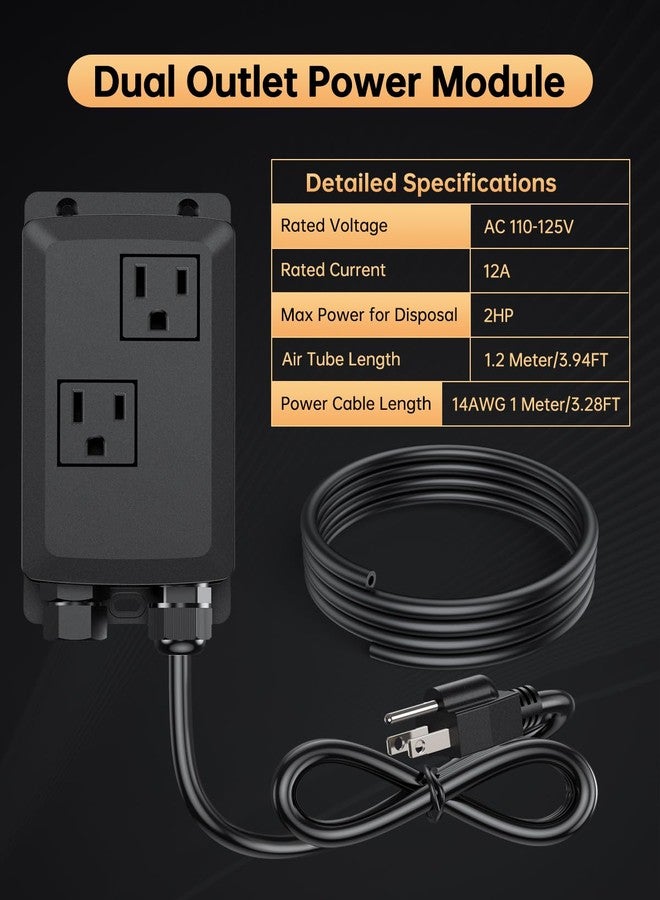 اليكتوب مجموعة مفتاح هواء مطاحن النفايات المُحسّنة من ELECTOP، مطحنة نفايات علوية مزودة بمفتاح تشغيل/إيقاف هواء مصقول من الفولاذ المقاوم للصدأ، قطع غيار لمطاحن نفايات الطعام، معتمدة من UL - Image 3