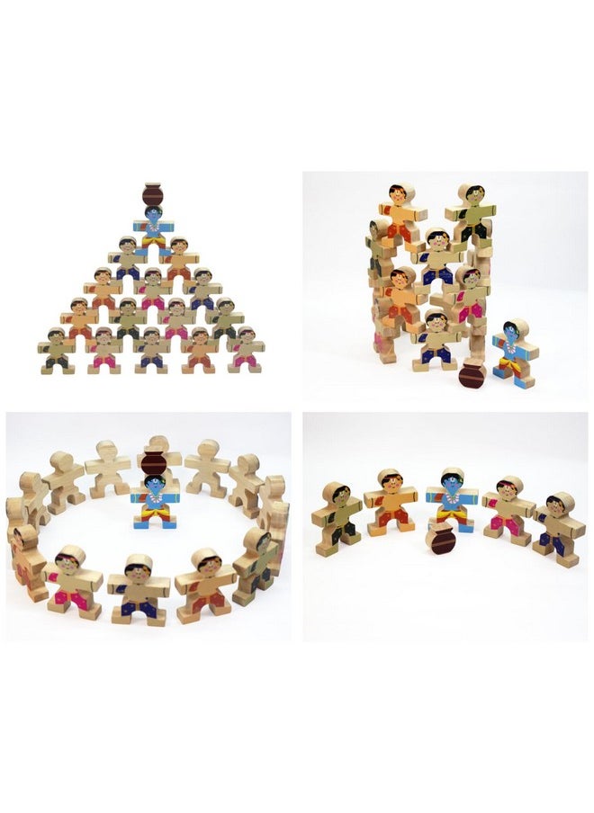 Taali TAALI Toys Makhan Chor Stacking Toy | Dahi Handi Krishna Toy | 16 pc Figurine Stacking Educational Toy | Cultural Awareness | for 4 Years and Above  - Image 3