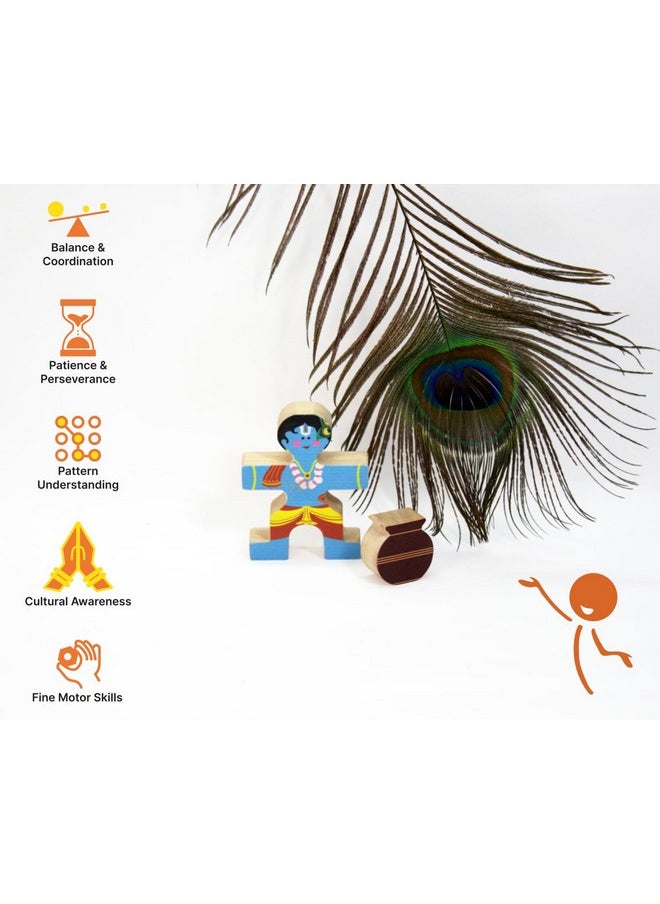 Taali TAALI Toys Makhan Chor Stacking Toy | Dahi Handi Krishna Toy | 16 pc Figurine Stacking Educational Toy | Cultural Awareness | for 4 Years and Above  - Image 2
