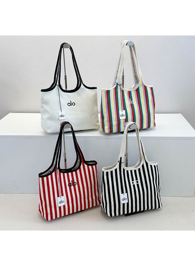 Alo yoga canvas shopping bag women's tote bag shoulder bag simple casual handbag - Image 2