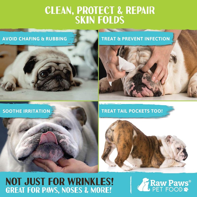 Raw Paws Wrinkle & Skin Balm - BONUS SIZE - (4-ounce) - Lick-Safe Wrinkle Balm for Dogs, Paste for Bulldogs - Dog Cream for Face, Skin Fold Care for Dogs - Tail Pocket Cleaner, Dog Healing Ointment - Image 5
