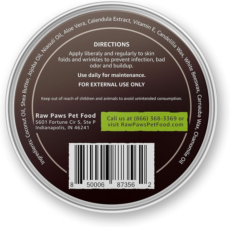 Raw Paws Wrinkle & Skin Balm - BONUS SIZE - (4-ounce) - Lick-Safe Wrinkle Balm for Dogs, Paste for Bulldogs - Dog Cream for Face, Skin Fold Care for Dogs - Tail Pocket Cleaner, Dog Healing Ointment - Image 3