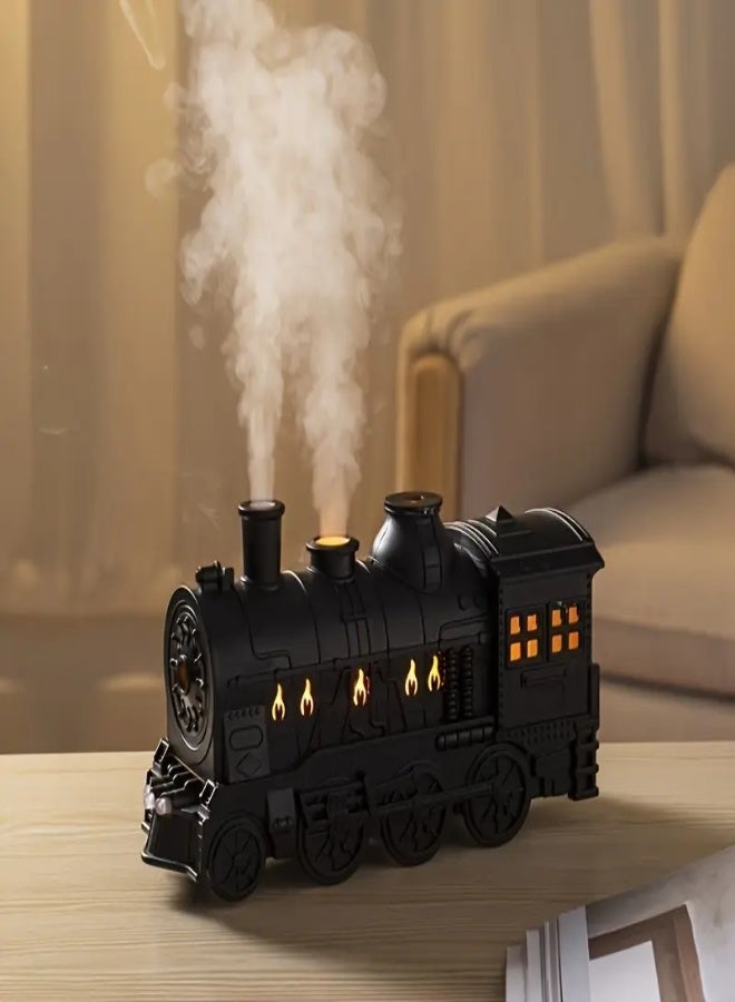 AROAQ 300ml Train-Shaped Essential Oil Diffuser – USB-Powered Black Steam Locomotive Design with Dual Lights & 2 Mist Modes for Large Rooms, Home, Office & Hotel Use - Image 3