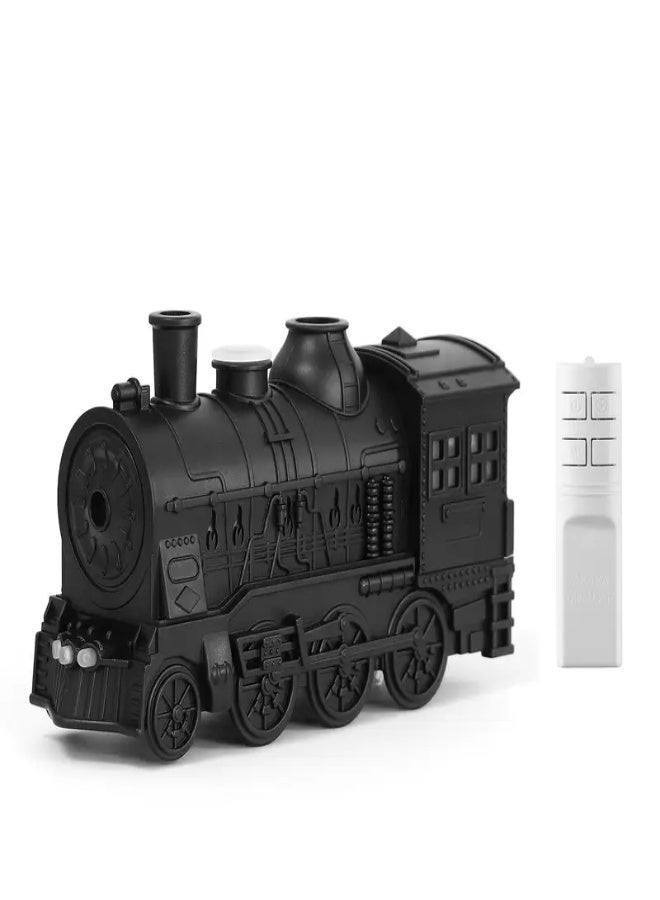 AROAQ 300ml Train-Shaped Essential Oil Diffuser – USB-Powered Black Steam Locomotive Design with Dual Lights & 2 Mist Modes for Large Rooms, Home, Office & Hotel Use - Image 1