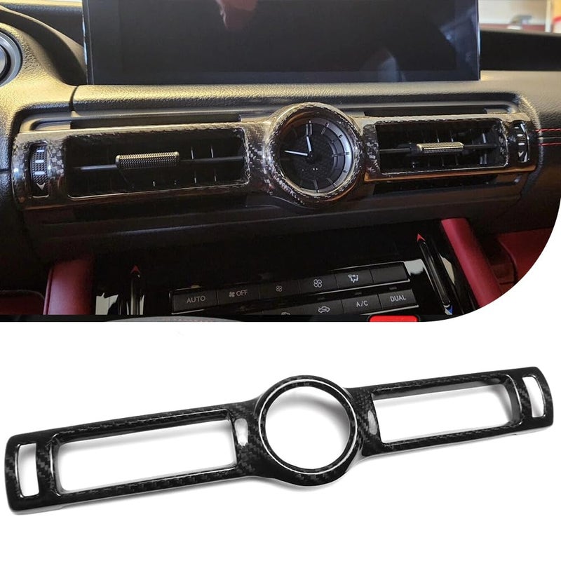 Yipmotiv Center Console Dashboard Air Vent Cover for Lexus is IS300 IS350 IS500 F Sport 2021 2022 2023 2024Dry Carbon Fiber IS350 Center Clock Frame