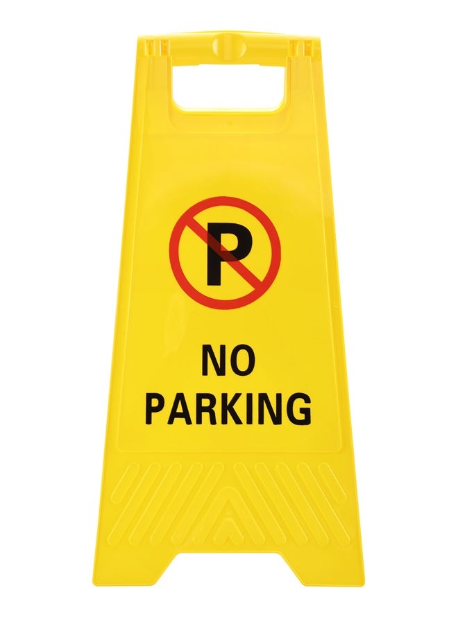 لوازم برو7 حاجز أصفر ممنوع الوقوف - لوحة تحذير مزدوجة الجانبين قابلة للطي والثبات الذاتي، بلون أصفر عالي الوضوح ومقبض للحمل، مثالية للمداخل ومواقف السيارات ومناطق العمل والبناء - Image 3