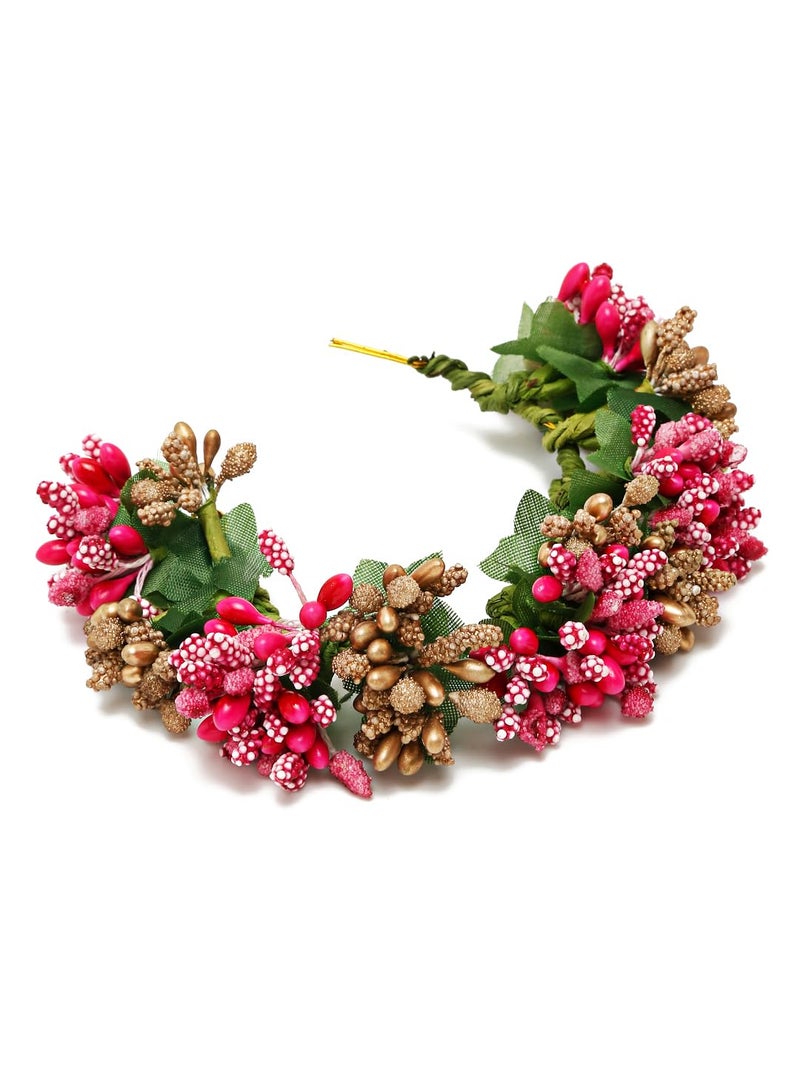 YouBella Jewellery Gifts Stylish Latest Artificial Flower for Hair Veni Gajra Brooch Bridal Accessories for Girls and Women (YBHAIR_41751) - Image 5