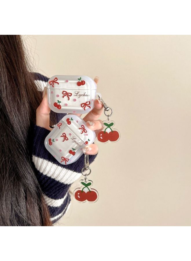 كومباتيبل متوافق مع Apple Airpods 4 غطاء سماعة البلوتوث غطاء لطيف ربطة كرزي Airpods Pro3 - Image 5