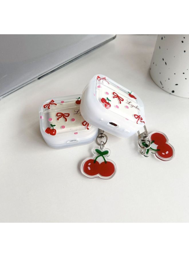 كومباتيبل متوافق مع Apple Airpods 4 غطاء سماعة البلوتوث غطاء لطيف ربطة كرزي Airpods Pro3 - Image 3