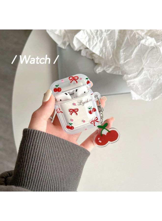 كومباتيبل متوافق مع Apple Airpods 4 غطاء سماعة البلوتوث غطاء لطيف ربطة كرزي Airpods Pro3 - Image 2