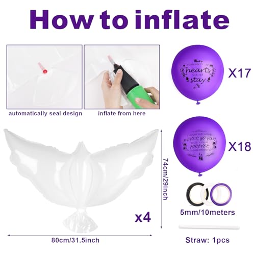 Atiloy 35PCS Memorial Balloons and 4PCS White Dove Balloons to Release in Sky Biodegradable Balloon for Release Happy Heavenly Balloon for Condolence, Funeral, Anniversary, Remembrance Services - Image 2