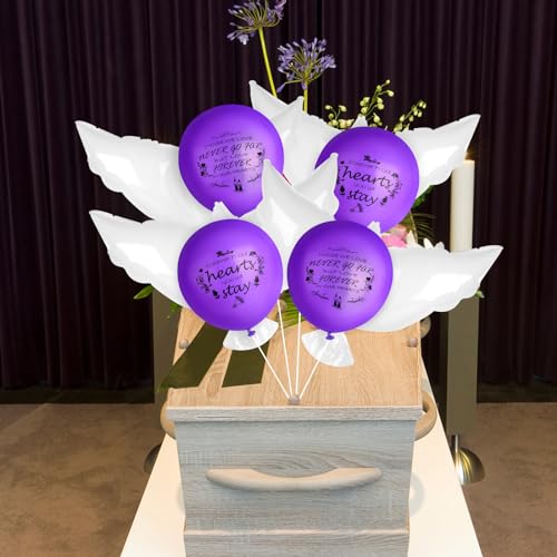 Atiloy 35PCS Memorial Balloons and 4PCS White Dove Balloons to Release in Sky Biodegradable Balloon for Release Happy Heavenly Balloon for Condolence, Funeral, Anniversary, Remembrance Services - Image 5