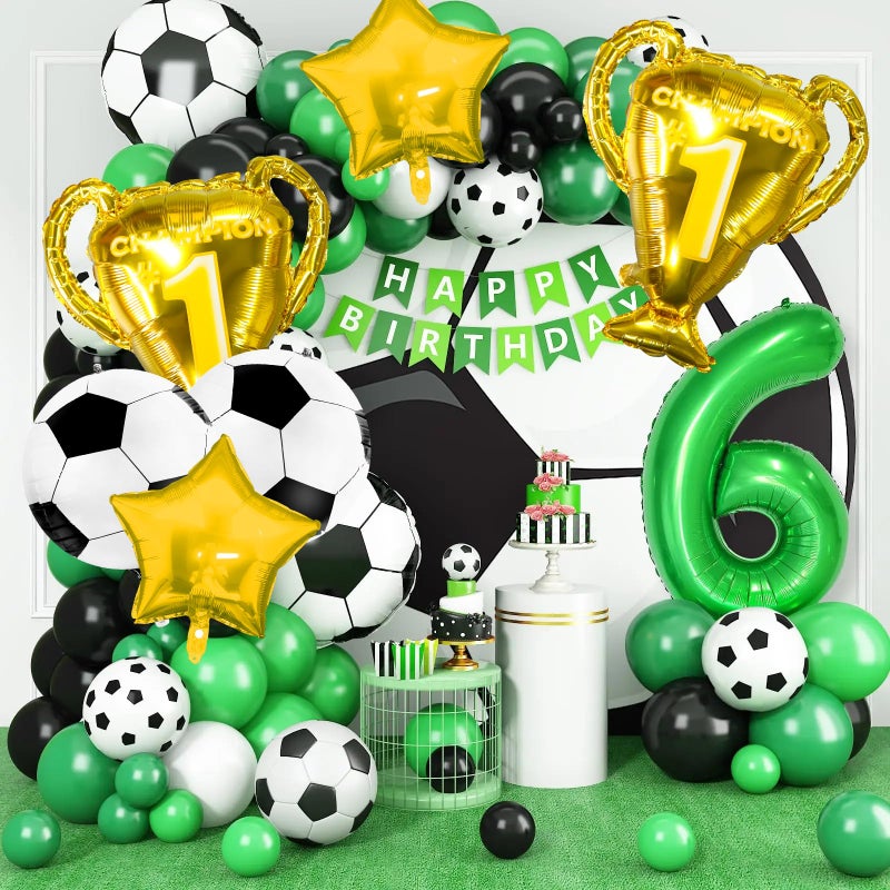 Lukinuo 4D Sphere Soccer Balloons 8 Pcs 22 inch Champion Trophy Balloons for Soccer Party Decorations World Cup Decor Sports Football Ball Fans Birthday Party Decoration Supplie - Image 3