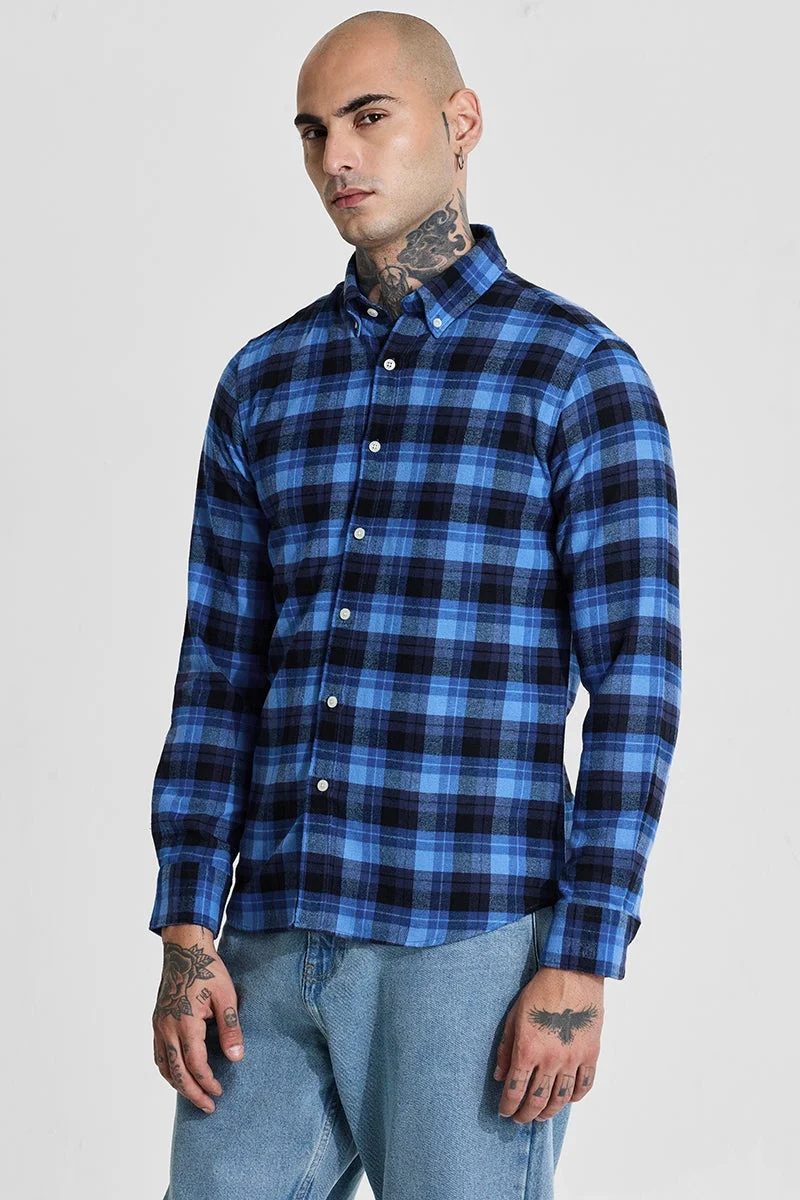 SNITCH Blue Checks Regular Fit Shirt