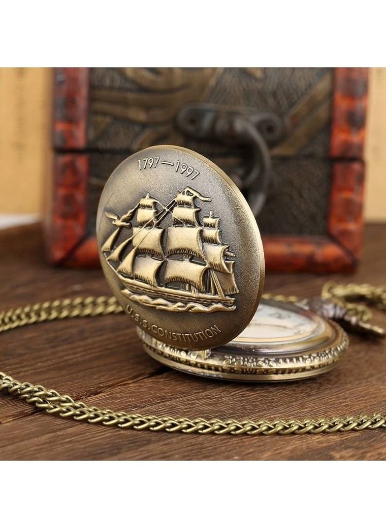 YASH - Constitution Old Vintage Ship Pocket Watch - Image 1