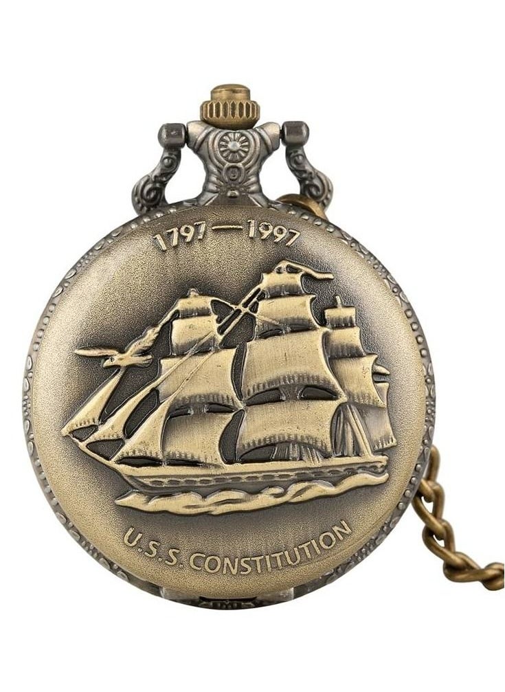 YASH - Constitution Old Vintage Ship Pocket Watch - Image 1