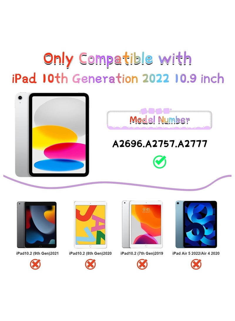 general Case for iPad 10th Generation Cute erfly iPad case with screen protector and 360 degree folding stand. - Image 4