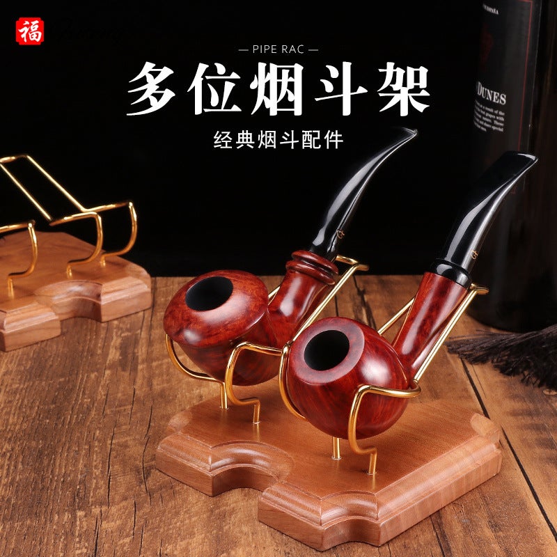 Futeng Manufacturers Solid Wood Single Multi-Bit Pipe Rack Creative Smoking Set Display Rack Cherry Wood Phnom Penh Pipe Holder - Image 2
