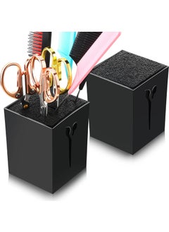 Patelai Patelai 2 Pcs Scissors Holder Storage Box for Barber Shear Holder for Stylist Salon Hairdresser Scissor Keeper Hairdressing Desktop Organizer Grooming Barber Tools Holder Hairstylists Scissor Cases 