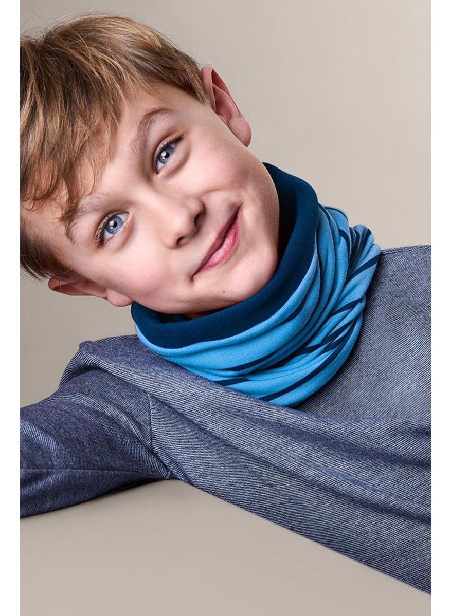 Tchibo - Boys Multipurpose Stripe Scarf, Blue - Image 1