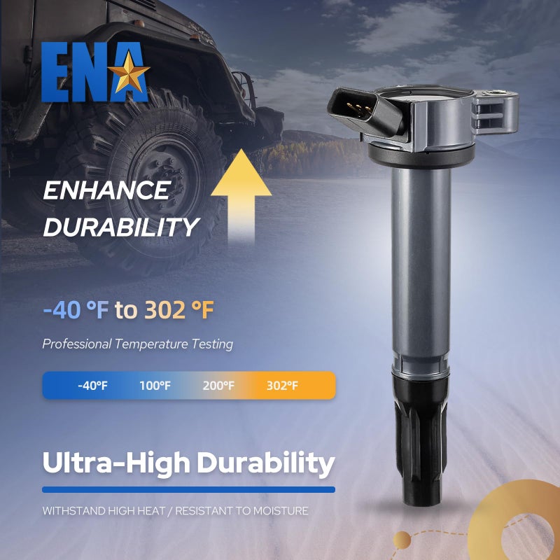 ENA حزمة 6 لفائف إشعال 3.5L متوافقة مع لكزس تويوتا سيينا أفالون كامري هايلاندر راف4 فينزا لكزس RX350 IS350 ES350 V6 2007 2008 2009 2010 2011 2012 2013 2014 2015 لفائف لـ UF487 90919A2007 - Image 3