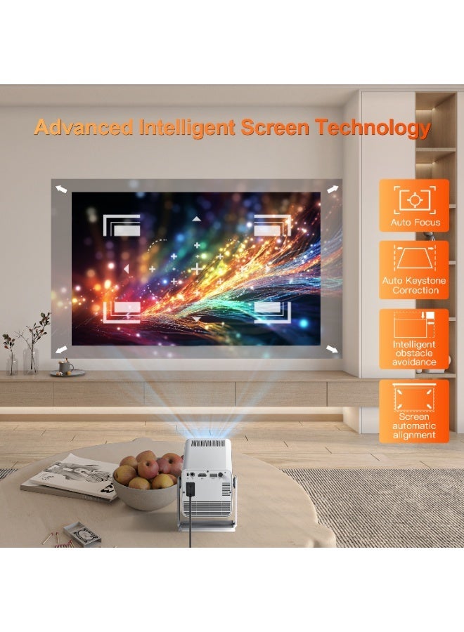 Xnano HM103 Portable Projector Auto Focus Bluetooth 5.2 Wi-Fi 6 Smart Projector Full HD Native 1080P Rotating 270° - Image 4