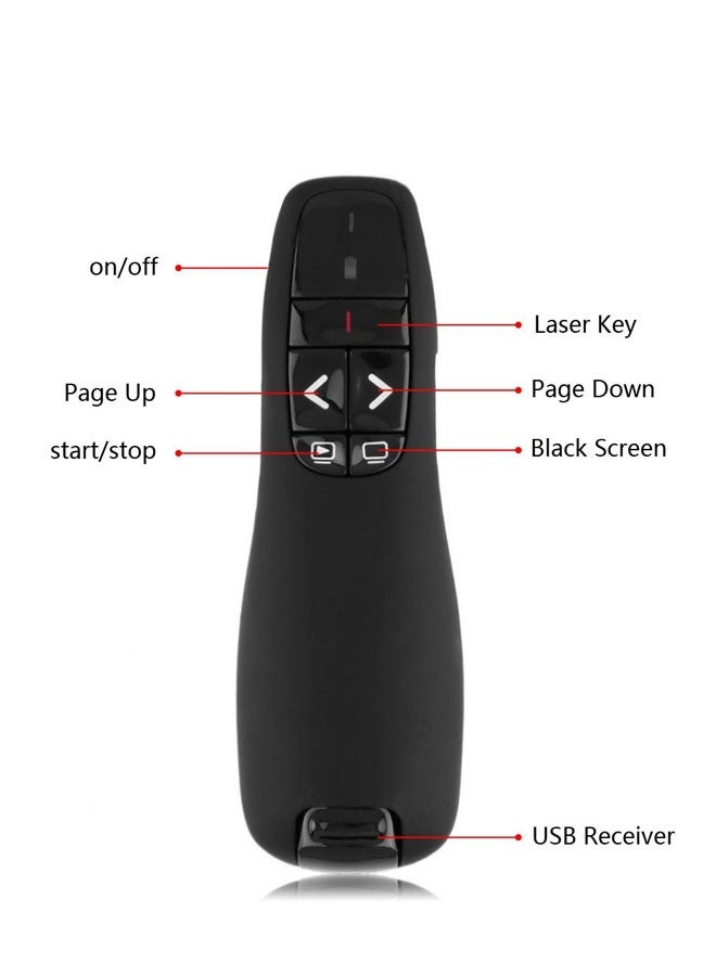 جهاز عرض لاسلكي بتردد 2.4 جيجاهرتز USB مع قلم تحكم عن بعد عرض PowerPoint أسود للاستخدام اليومي والعروض التقديمية المهنية - Image 5