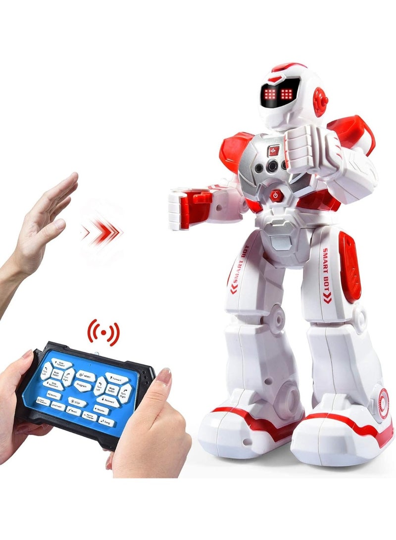 Robot Toys for Kids, Remote Control Robot with Programmble Walking  Dancing Adjustable Volume RC Gesture Sensing Smart Robot Toy for Ages 3 4 5 6 8 10 12 Boy Girl Ideal, Red - Image 1