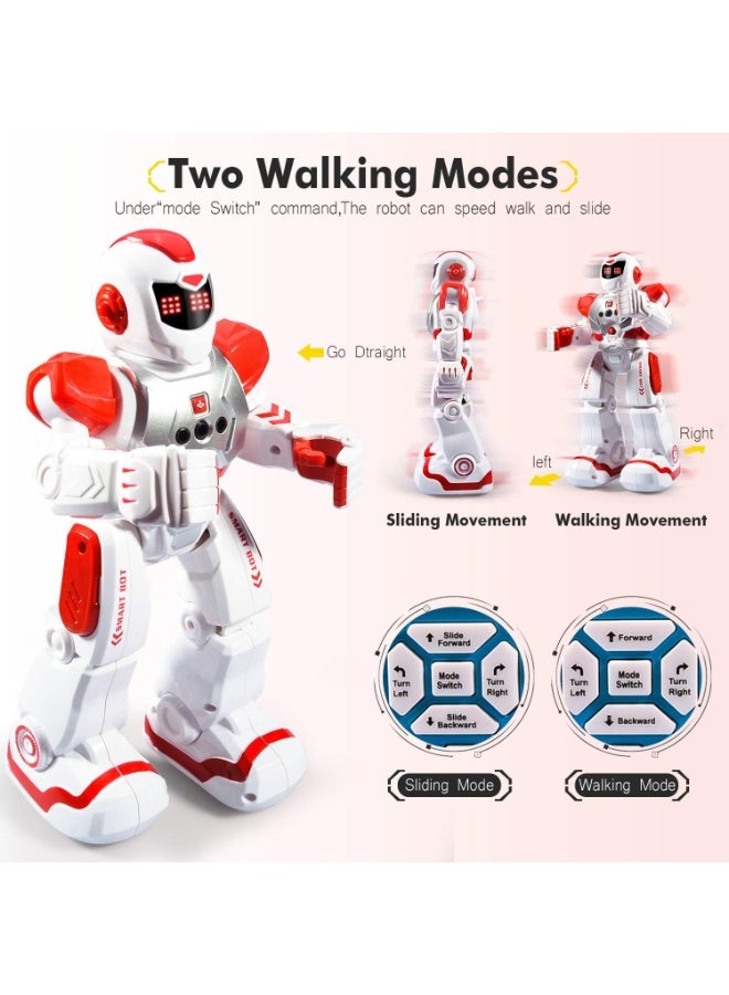 Robot Toys for Kids, Remote Control Robot with Programmble Walking  Dancing Adjustable Volume RC Gesture Sensing Smart Robot Toy for Ages 3 4 5 6 8 10 12 Boy Girl Ideal, Red - Image 4