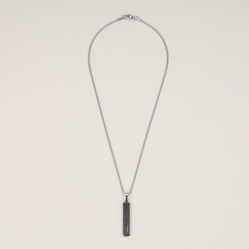 GAVU Menâ€™s Stainless Steel Necklace, Black Tag Pendant Necklace for Men, Tag Necklace for Men 20" - Image 4