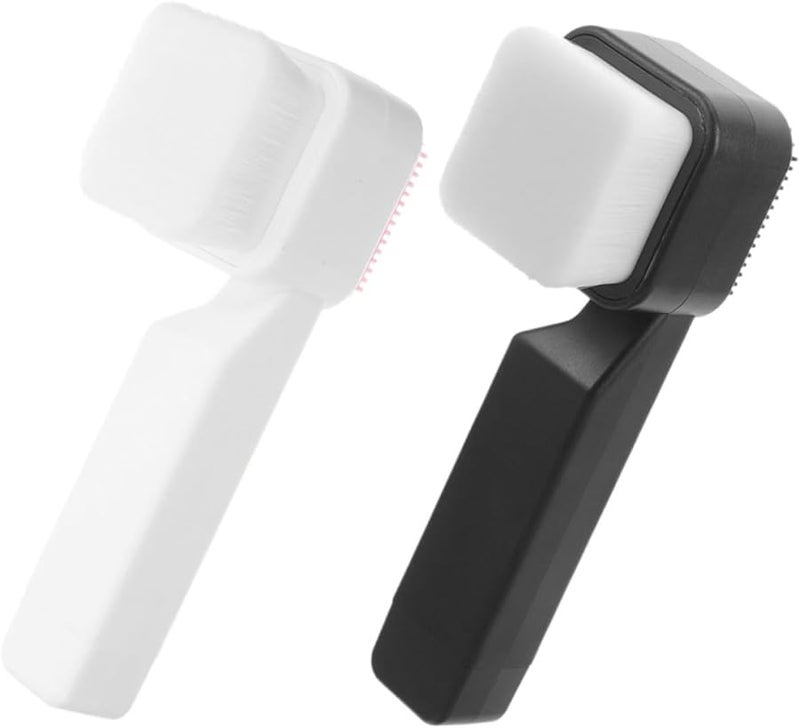 Double Sided Silicone Face Cleansing Brush For Deep Pore Cleansing Exfoliation Black White 2 Pack - Image 1