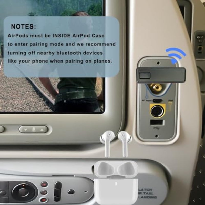Wireless Bluetooth transmitter for airplanes/gym/TVs: Bluetooth 5.0, low latency, 3.5mm aux jack, black, ultra-compact design - Image 4