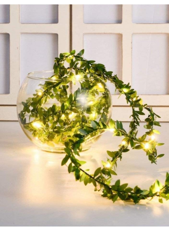 Alissa Leaf String Lights Strip Light Waterproof Warm White Light Decoration Lamp for Outdoor Garden Patio Home Yard Party Wedding Curtain Indoor  Bedroom (50 LEDs, 5m)  - Image 1
