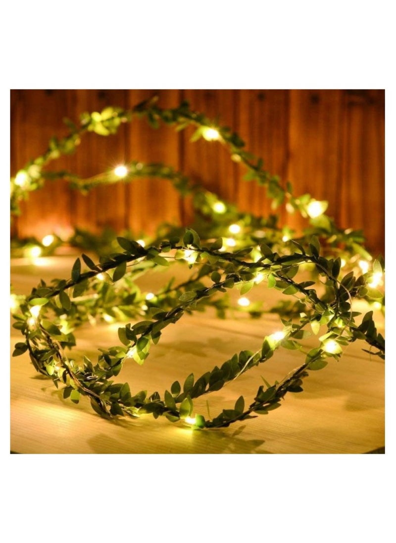 Alissa Leaf String Lights Strip Light Waterproof Warm White Light Decoration Lamp for Outdoor Garden Patio Home Yard Party Wedding Curtain Indoor  Bedroom (50 LEDs, 5m)  - Image 4