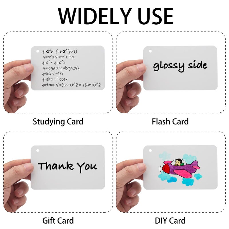 Coowayze 3x5 Blank Index Cards Study Flash cards with Rings, 300PCS Rounded Hole-punched White Cardstock Heavy Weight Note Cards for School Learning Language Studying Game Playing FlashCards or Recipes DIY - Image 5