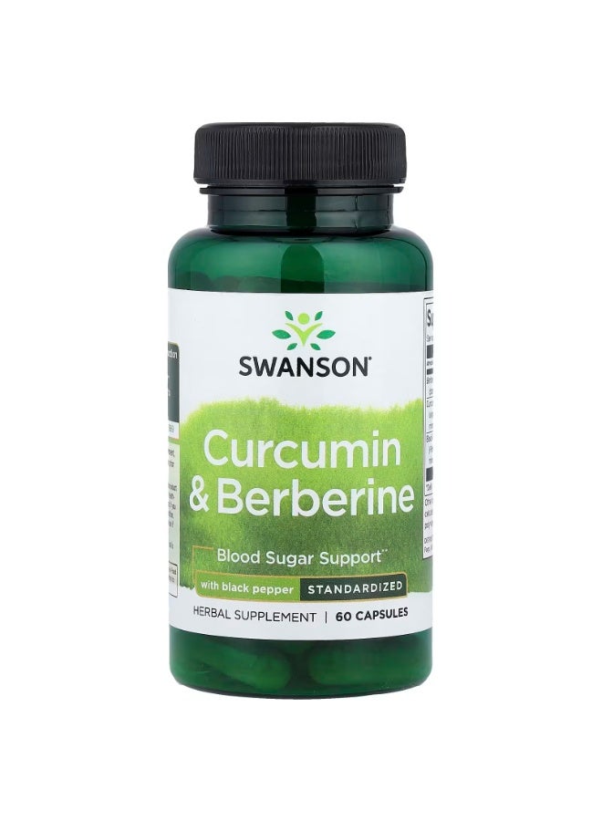 SWANSON Curcumin & Berberine with Black Pepper, 60 Capsules - Image 1