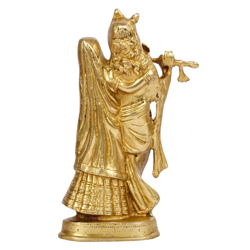 SVARUP Brass Radha Krishna Idol Statue Sculpture Figurine for Home Temple Office Gift 8 Inches - Image 4