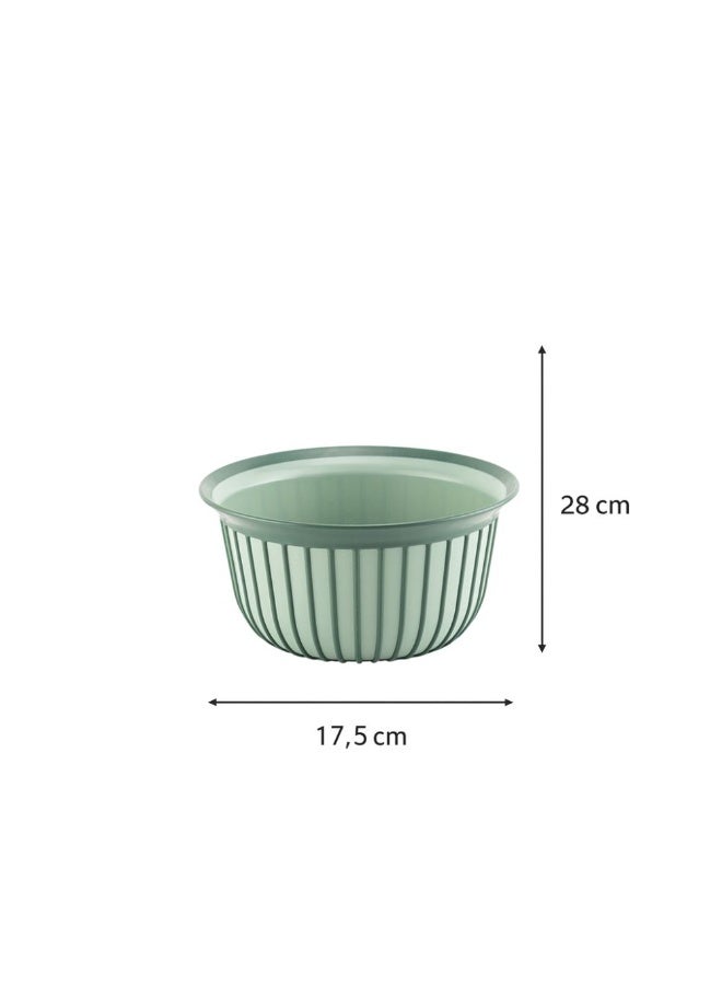 فولي لايف وعاء خلط بلاستيكي مضلع، حوض متعدد الاستخدامات، مقبض غير قابل للانزلاق، حافة واسعة، خفيف الوزن وسهل التنظيف، مناسب للمطبخ، التحضير، الغسيل، والنقع، أخضر. 2 لتر - Image 5