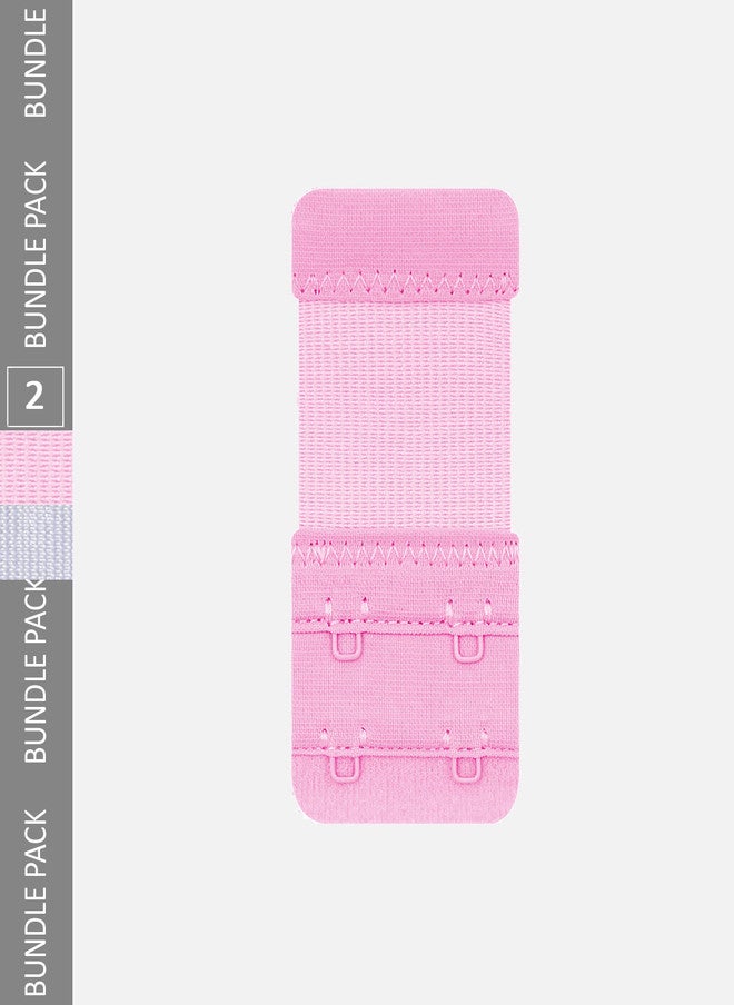 FIMS Set of 2 Stretchy Bra Hook Extensions - Pink and White - Image 1
