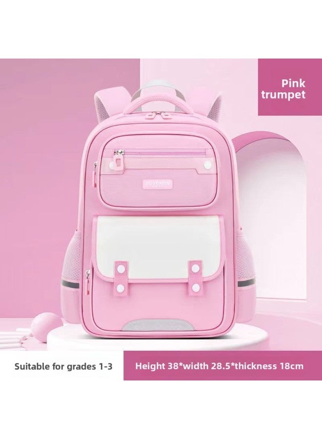 Schoolbag For Primary School Students, Boy's Backpack, Children's Backpack, Boys And Girls, Grade One, Two, Three To Six, Super Light Spine Protection-Color:Pink ] - Image 1