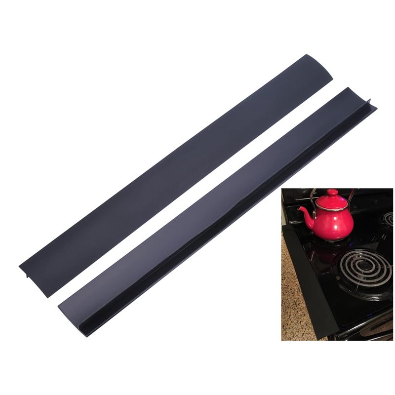 Stove Gap Covers 2 Pack Easy to Clean Gap Fillers Between Counters and Stovetops Oven WasherFurniture Easy to Install Heat Resistant Black 25 Inches