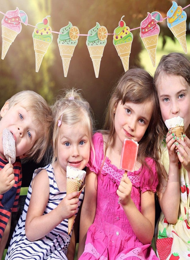 Maitys 9 Pieces Ice Cream Decorations Hanging Banner Set Summer Birthday - Image 5