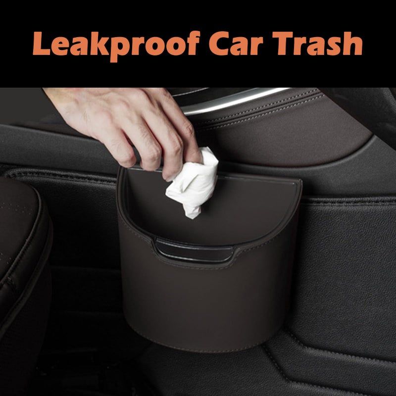 LoopTime Leakproof Car Trash Can,Mini Car Trash Bin for SUV and Truck,Small Removable Liner Garbage Can,Waterproof Automotive Trash Can for Vehicle,Home,Office,Multipurpose,Easy to Clean (Black) - Image 2